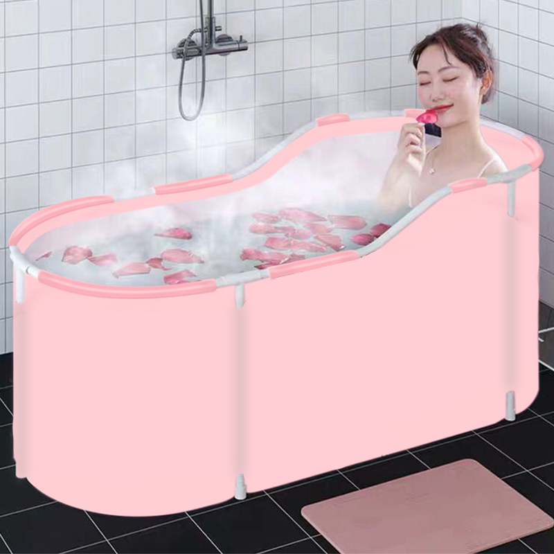 120x70x60cm Folding Bathtub Portable PVC Water Tub Outdoor Room Adult Spa Bath 77
