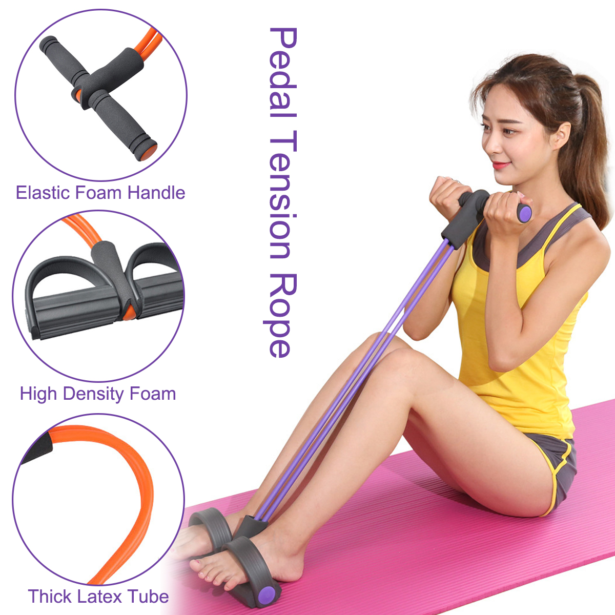 4PCS Yoga Beginner Kit Set Anti-skid Pilates Ball + Jump Rope ...