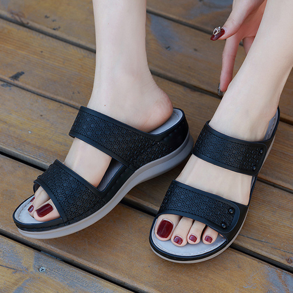 New Women Solid Color Soft Sole Summer Casual Wedge Sandals – Worldwide ...