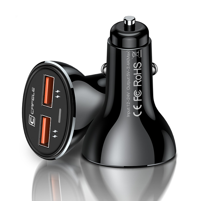 

Cafele 3.4A Universal Mini Dual USB Fast Charge Car Charger for iPhone Samsung Huawei