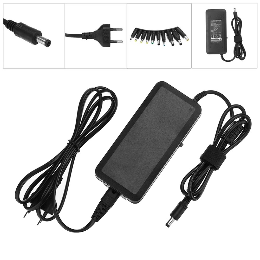 

AC100-240V 2A 120W Adjustable Power Adapter Universal Charger EU Plug with 10pcs Swappable Connector