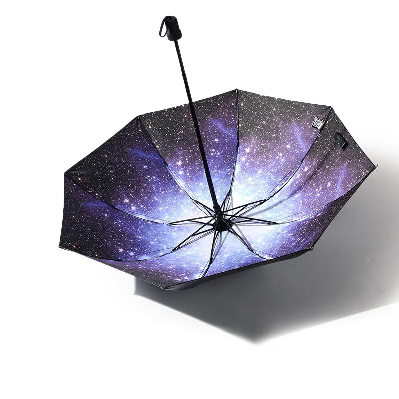

3D Starry Night Anti-UV Rainy Sunny Umbrella Ultralight Travel Windproof Umbrella Women Gift