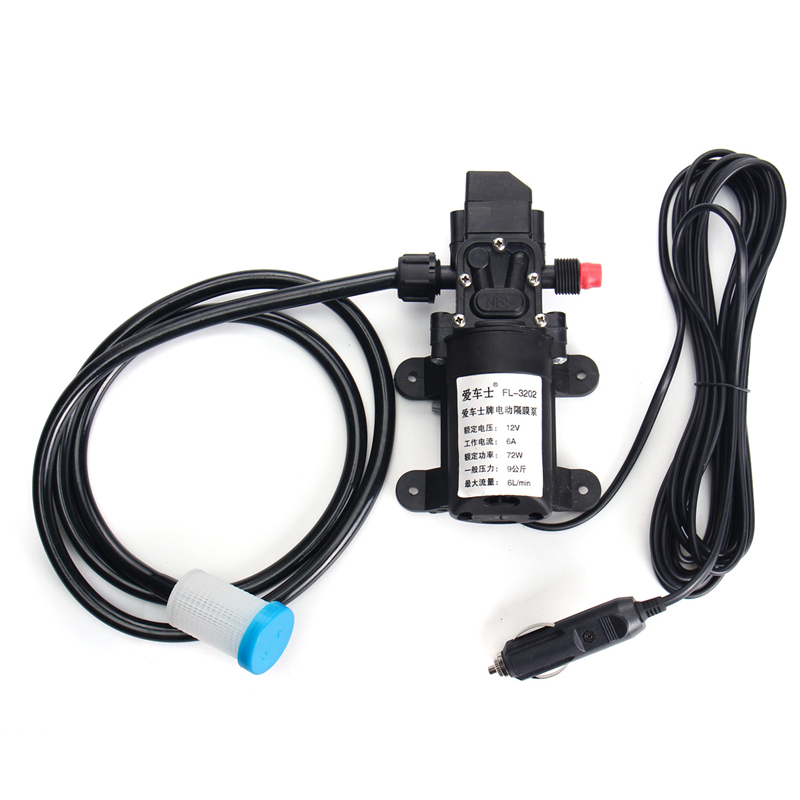 

12V Car Washer Pump High Pressure Cleaner Portable Washing Machine Electric Cleaning Device Copper Nozzle