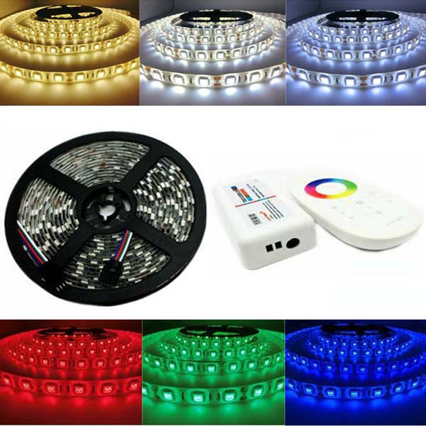 

5M Waterproof SMD 5050 RGB 300 LEDs Flexible Strip Light+ 2.4G Touch Control +RGB Controller DC12V