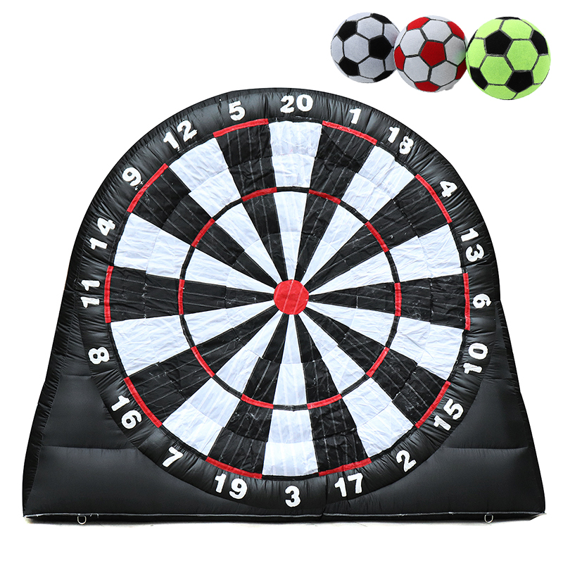 

3M High Giant Game Soccer 3 Footballs Inflatable Dart Board With Air Blower
