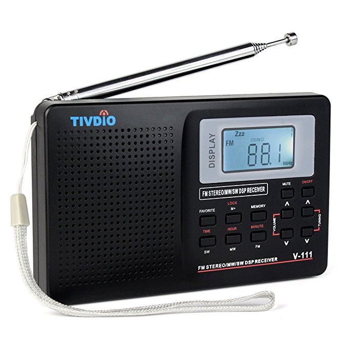 

TIVDIO V-111 MW / FM /SW Stereo Radio 9KHz World Band Digital Tuning Radio LCD Display Outdoor Pocket Radio Shortwave Radio Alarm Clock Battery Operated Radio for Travel