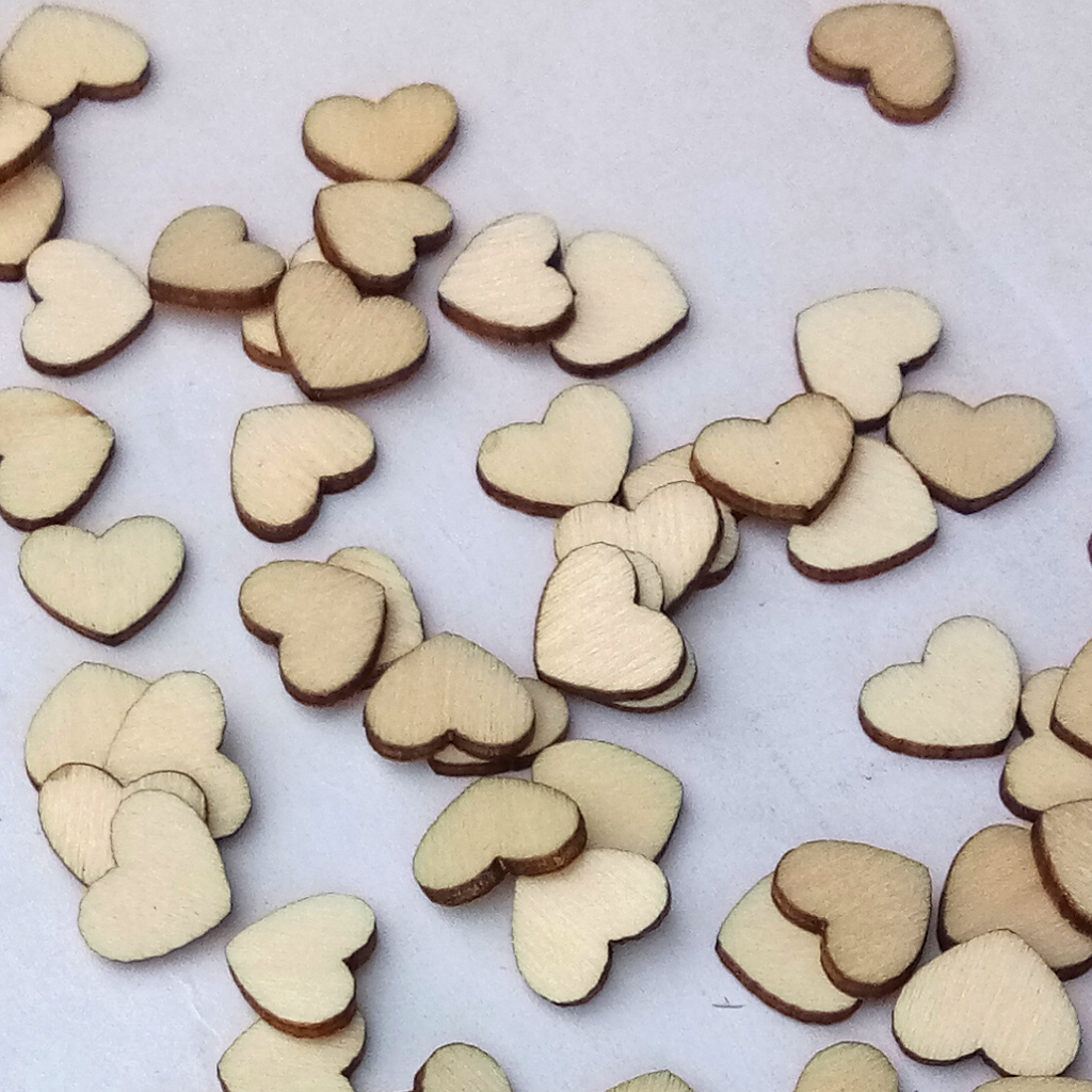 100Pcs Laser Engraving Rustic Wooden Love Heart Crafts DIY Wedding Table Scatter Confetti Vintage Decorations Gift 9