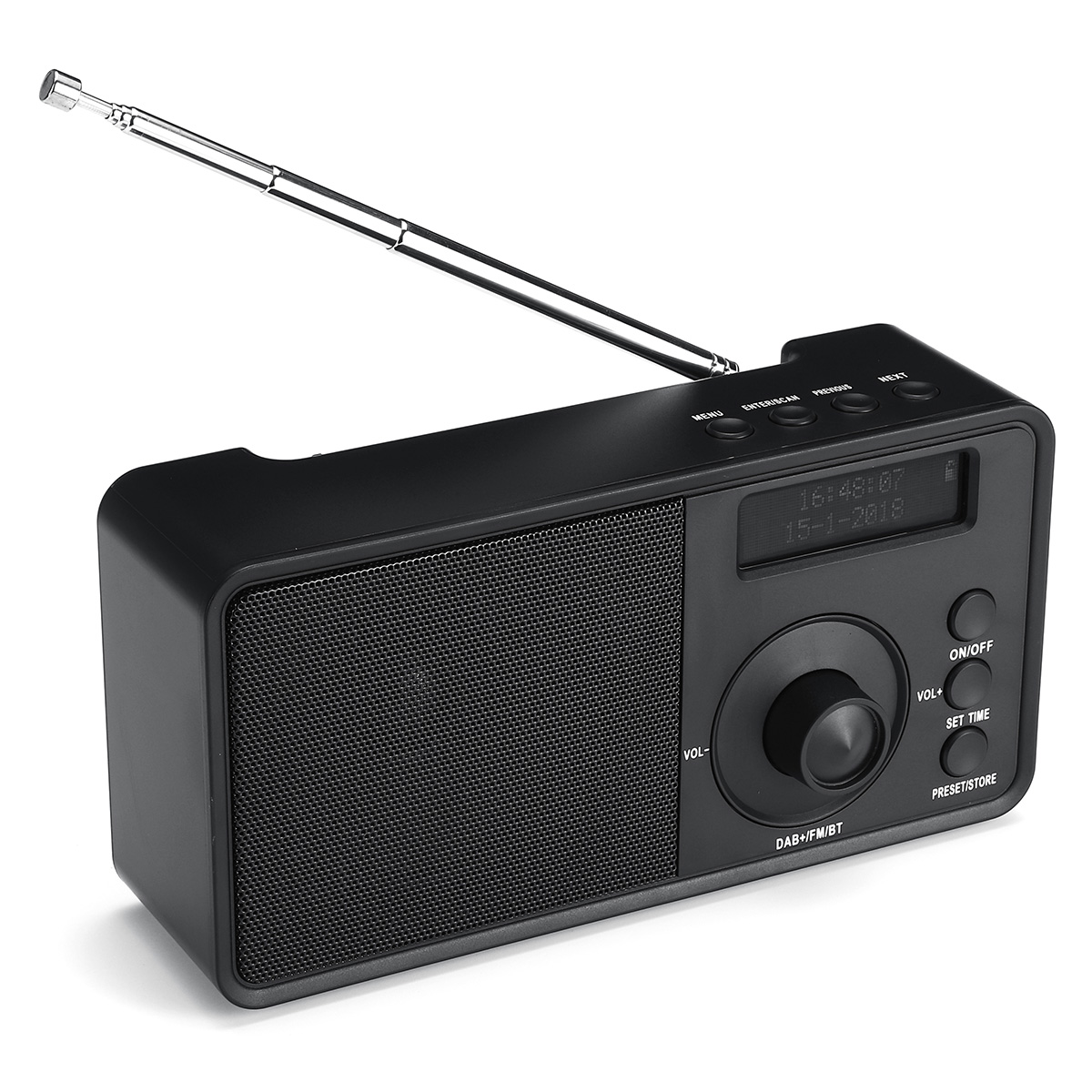 

Portable DAB + Digital Radio Wireless bluetooth Stereo Speaker LCD Display Outdoor Headset Support Alarm Clock FM AUX