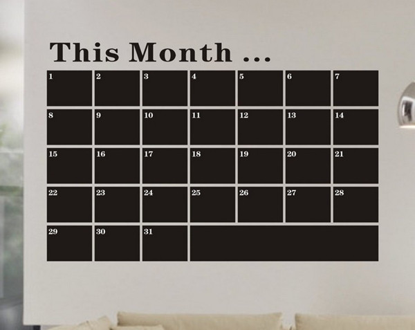 Find Monthly Chalkboard Calendar Blackboard Sticker Vinyl Wall Decal Removable Planner Wall Paper Sticker 53 78cm for Sale on Gipsybee.com with cryptocurrencies
