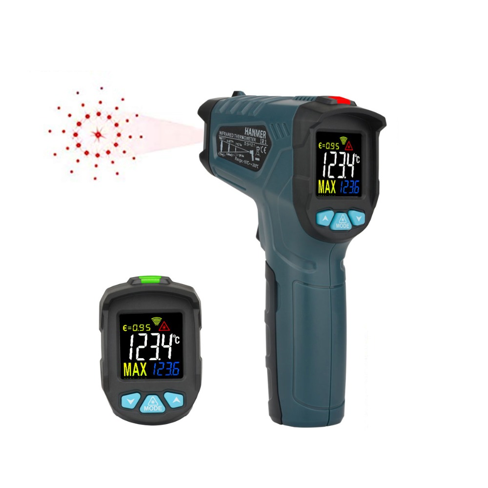 

HANMER IR1-50~550C Non-Contact Laser IR Infrared Digital Thermometer Surface Temperature Thermometer Pyrometer Imager