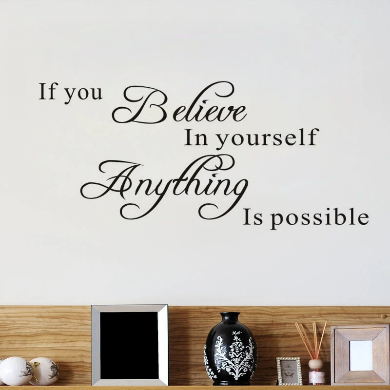 71X30CM If You Believe English Letter Wall Stickers Home Bedroom Decoration