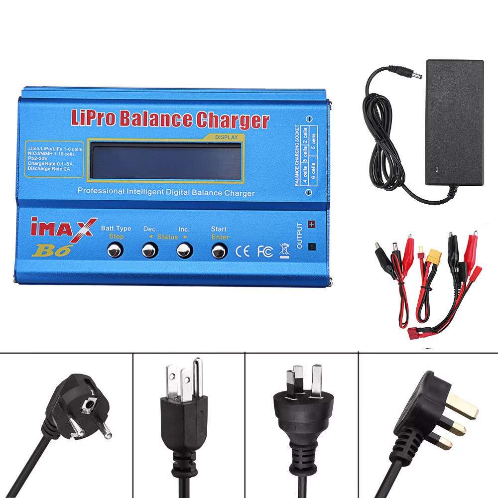 

iMAX B6 80W 6A Lipo Battery Balance Charger Discharger XT60 Output with Power Supply Adapter