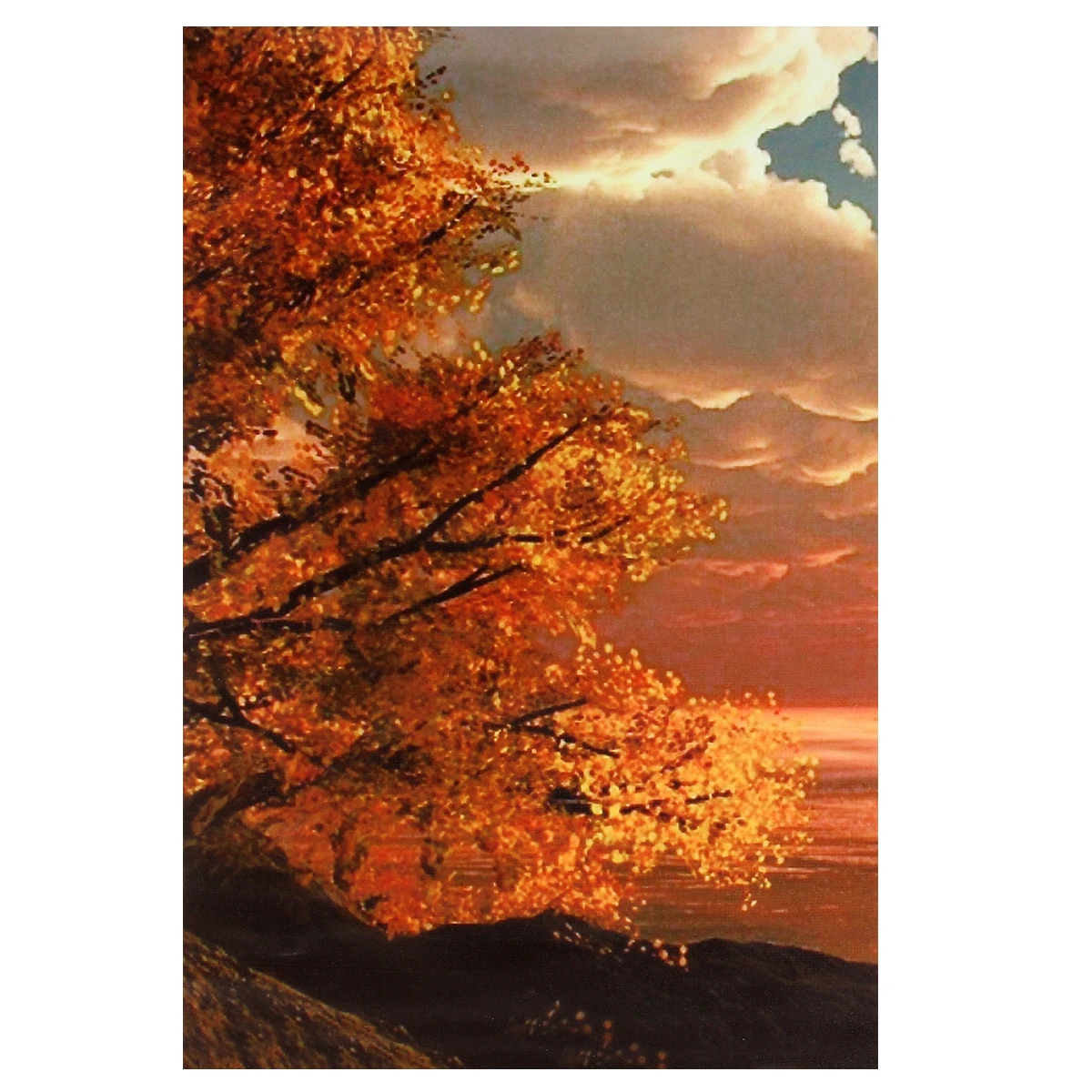 3 Cascade Day Sunset Scene Canvas Painting Decorative Wall Picture Home Decoration Unframed 