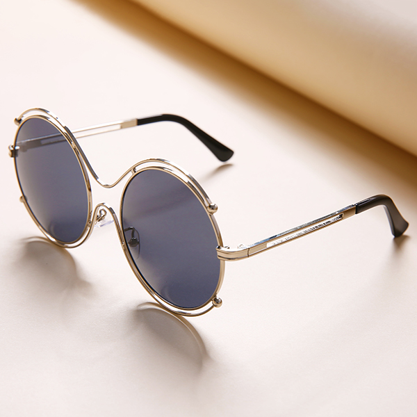 

Women Mens Unisex Vintage Anti-UV Double Ring Sunglasses Retro Steampunk Round Mirror Lens Glasses