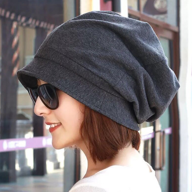 

Women Cotton Plain Octagon Earmuffs Beanie Hat