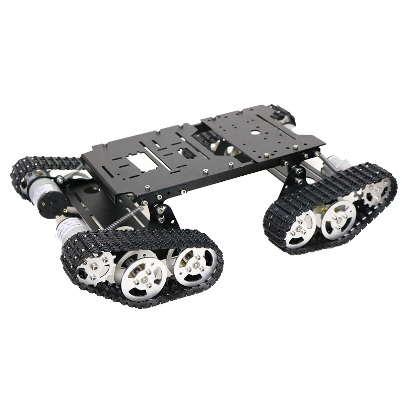 

TS-400 4WD Metal Damping Chassis Crawler Tank Car + 4Pcs 12V 300rpm DC Motor with Encoder DIY Kit Support Remote Control/bluetooth Expansion