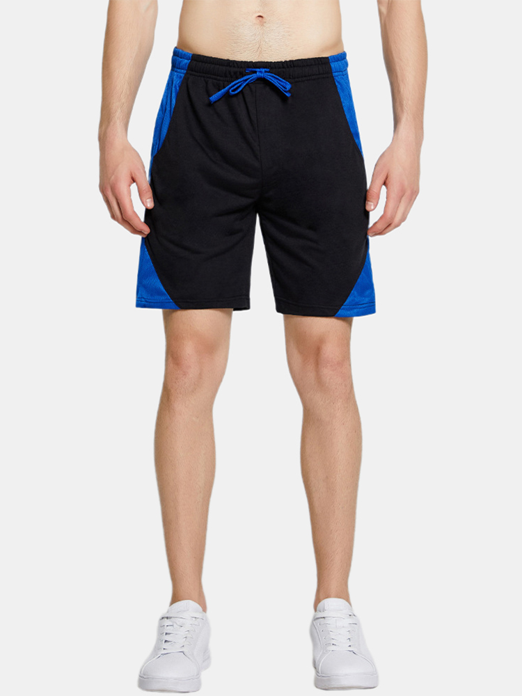 Mens Sports Patchwork Breathable Drawstring Casual Shorts