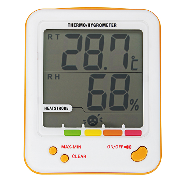 

S-WS18 Hygrometer Thermometer Indoor Outdoor Humidity Monitor Digital LCD Temperature Clock Thermo Hygrometer Meter with Min/ Max Value Alarm