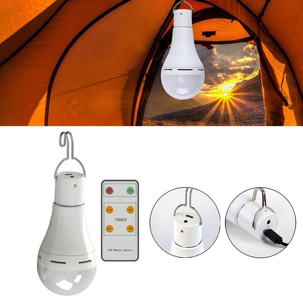 

7W 5 Modes USB Rechargeable Emergency Outdoor Tent Camping LED Light Bulb+6Keys Remote Control DC5V