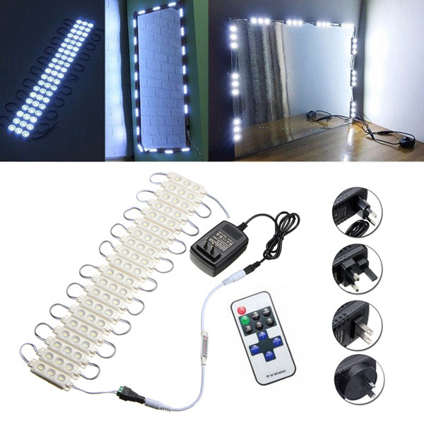 

3m smd5630 водонепроницаемый белый LED модуль полосы света Комплект зеркала указатели лампа + адаптер DC12V