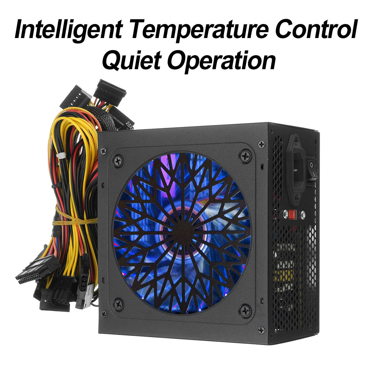 Find 1000W PSU PC Power Supply Unit Passive RGB 12cm Quiet Fan ATX PCI E SATA PFC for Sale on Gipsybee.com with cryptocurrencies