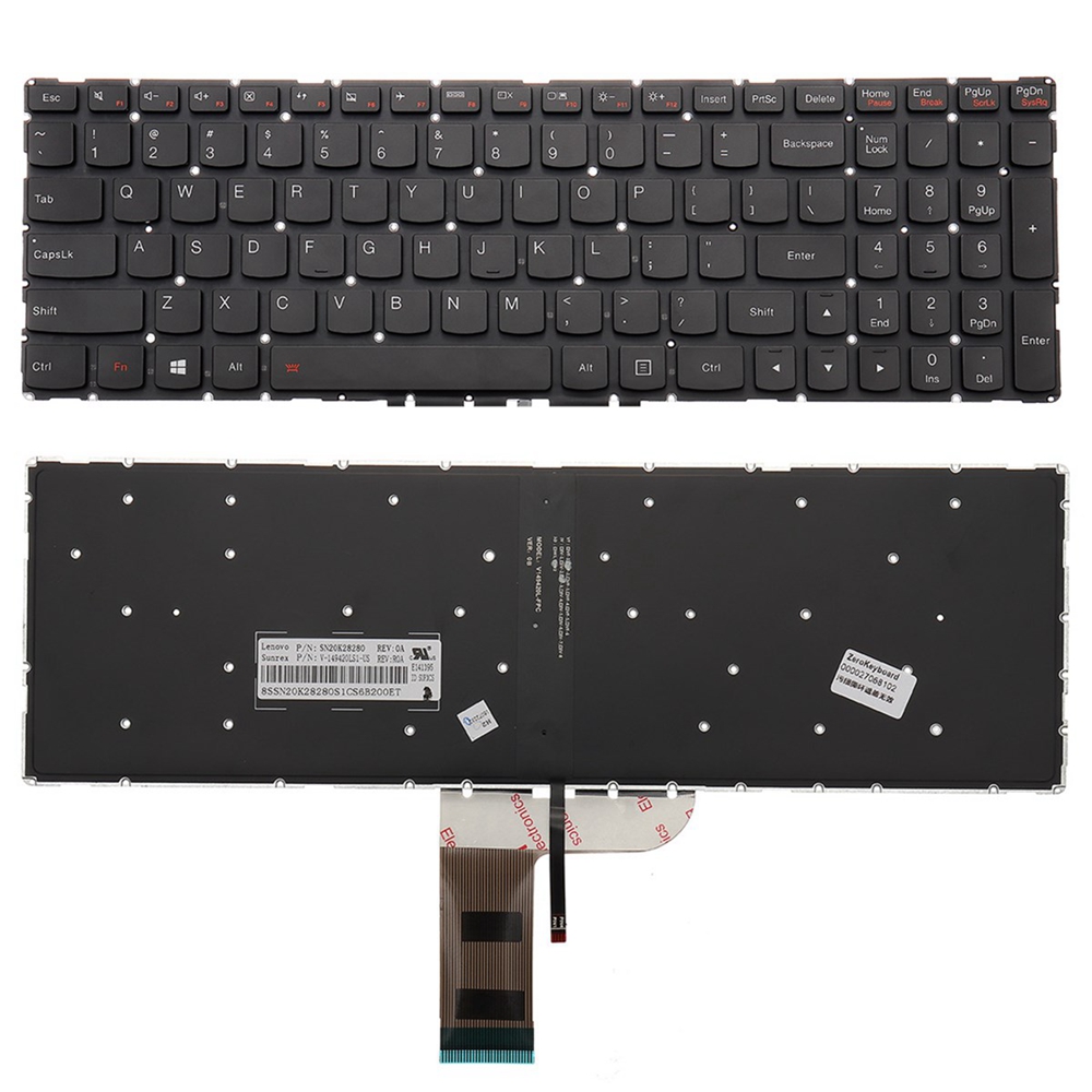 US Laptop Backlit Replace Keyboard For Lenovo Flex 3 15 / 3 1570 / 3 1580 Laptop Notebook 166