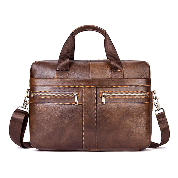 

Wax Oil Cow Leather Retro Handbag Business Briefcase Bag