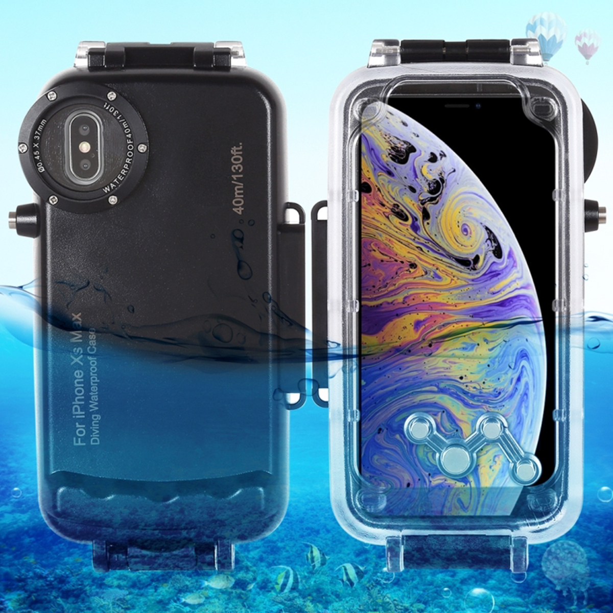 

40m Diving Anti-pressure Anti-explosion Shockproof Waterproof Case For iPhone XS Max/XR/X/XS/8 Plus/7 Plus/8/7