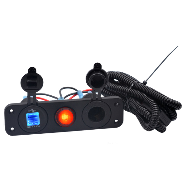 

5V 3.1A LED Dual USB Charger 12-24V Socket Power Supply Waterproof Switch Panel Marine Car Boat