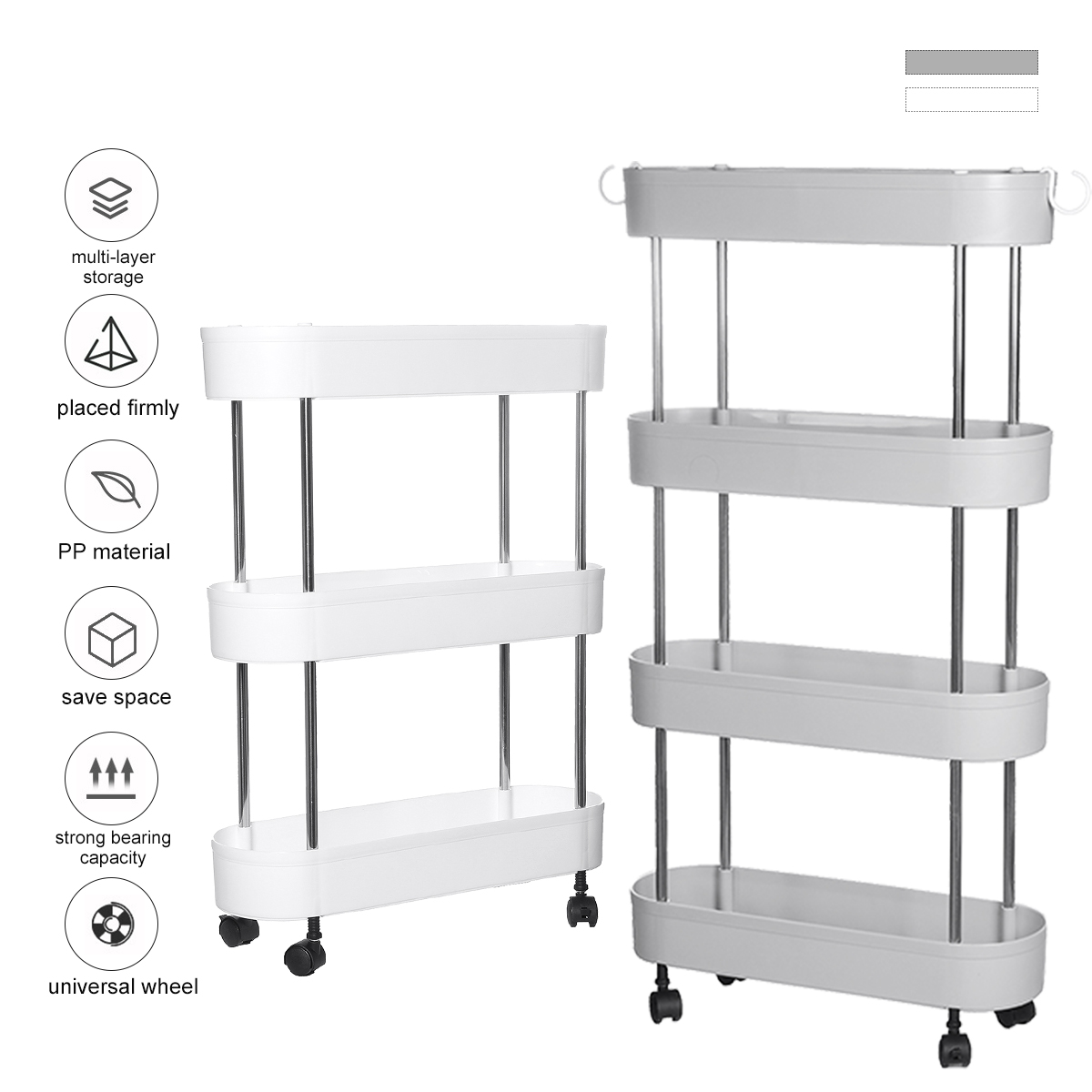 Find 3/4 Layers Slim Storage Cart Mobile Shelving Unit Organizer Slide Out Storage Rolling Utility Cart Racks For Kitchen Bathroom for Sale on Gipsybee.com with cryptocurrencies
