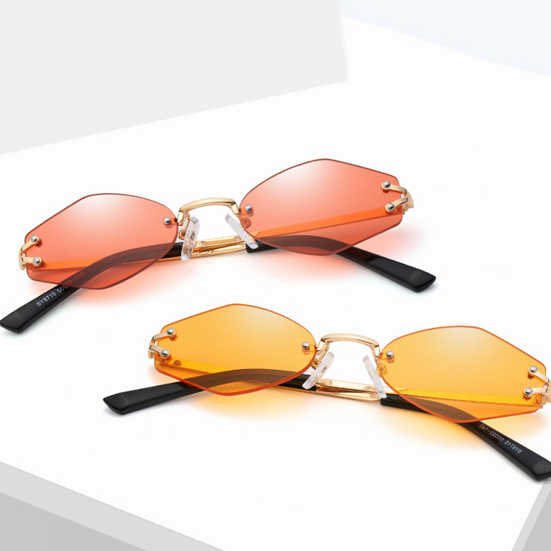 

Женские универсальные солнцезащитные очки без оправы с шестигранной головкой UV