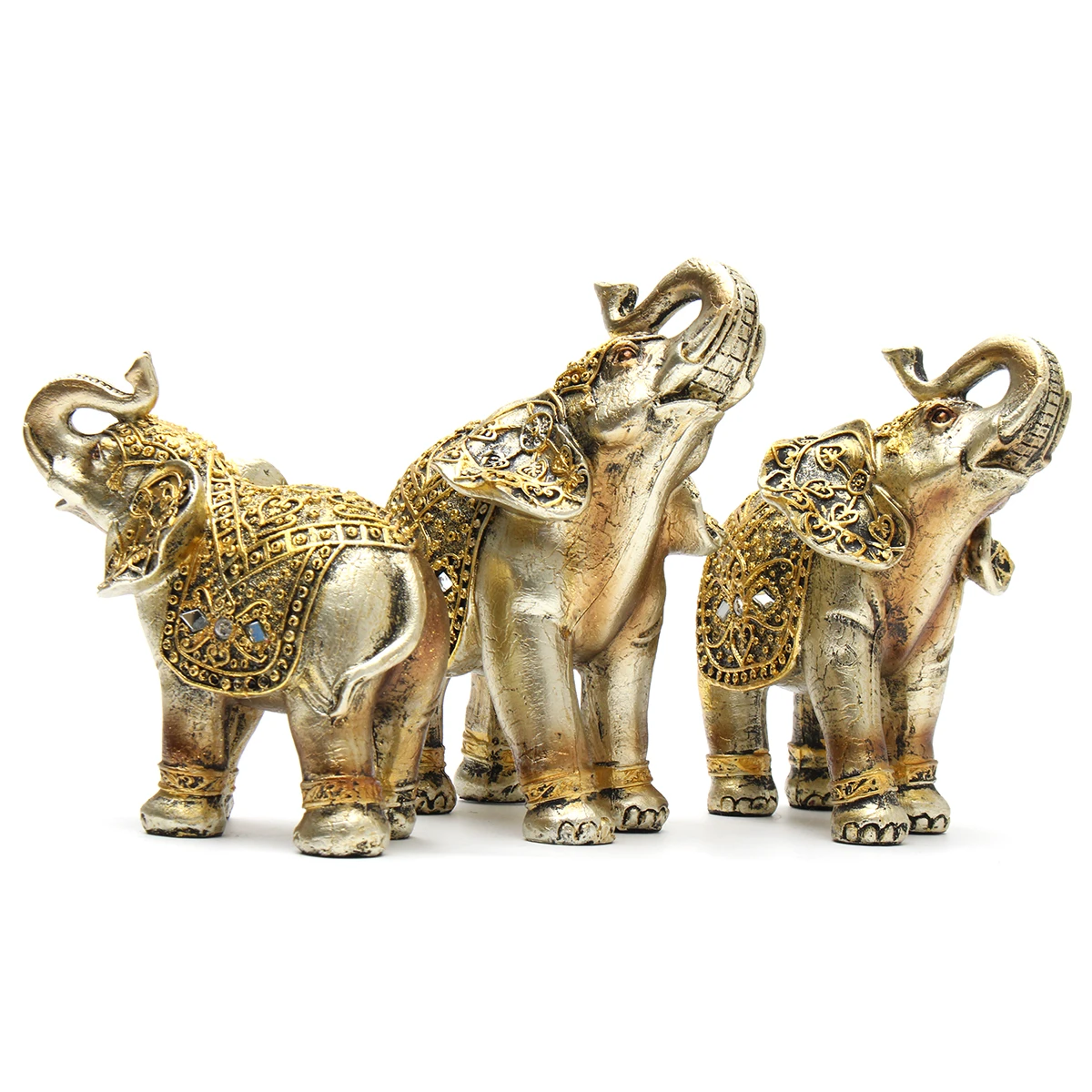 7Pcs Resin Mini Exotic Elephants Ornaments Elephant Home Office Decoration Decorative Hardware