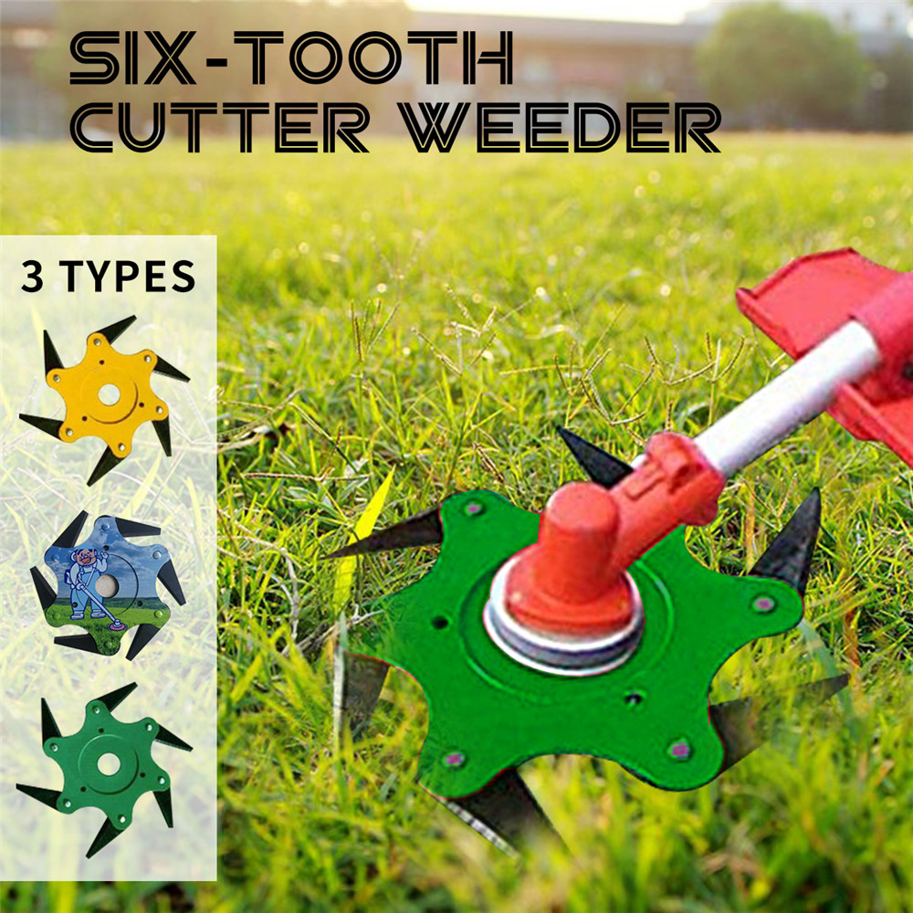 

Updated Grass Trimmer Head 6 Teeth Blade Trimmer Head Brush Cutter Blade for Lawnmower Green Yellow