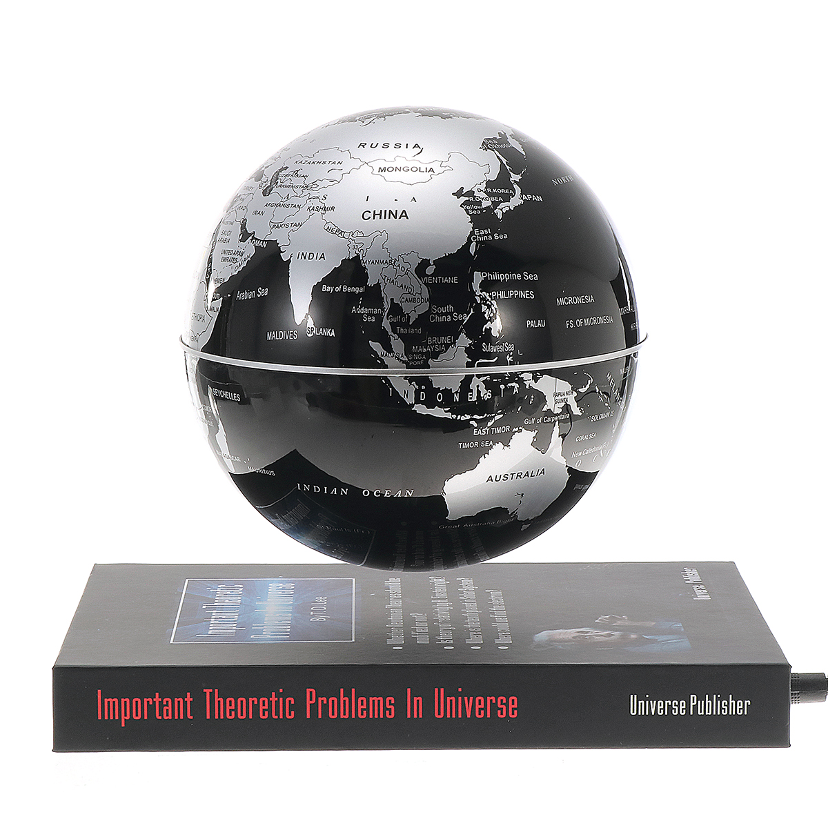 

6 Inch Rotatable Magnetic Levitation Globe Floating Earth World Map Book Style Platform Education