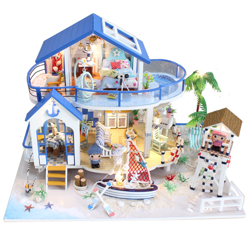 

Hoomeda 13844 Legend Of The Blue Sea DIY Dollhouse Miniature Model With Light Music Collection Gift