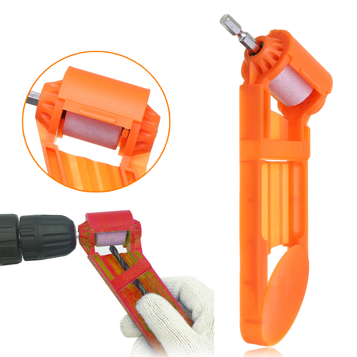

Portable Drill Bit Sharpener 5/64 to 1/2 Inch Bits Corundum Grinding Wheel Drill Powered Tool