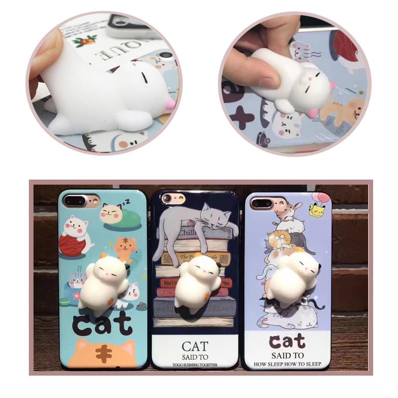 

Bakeey™ Cartoon 3D Squishy Squeeze Slow Rising Cute Soft Lazy Cat PC Case for iPhone 7/8/7Plus/8Plus