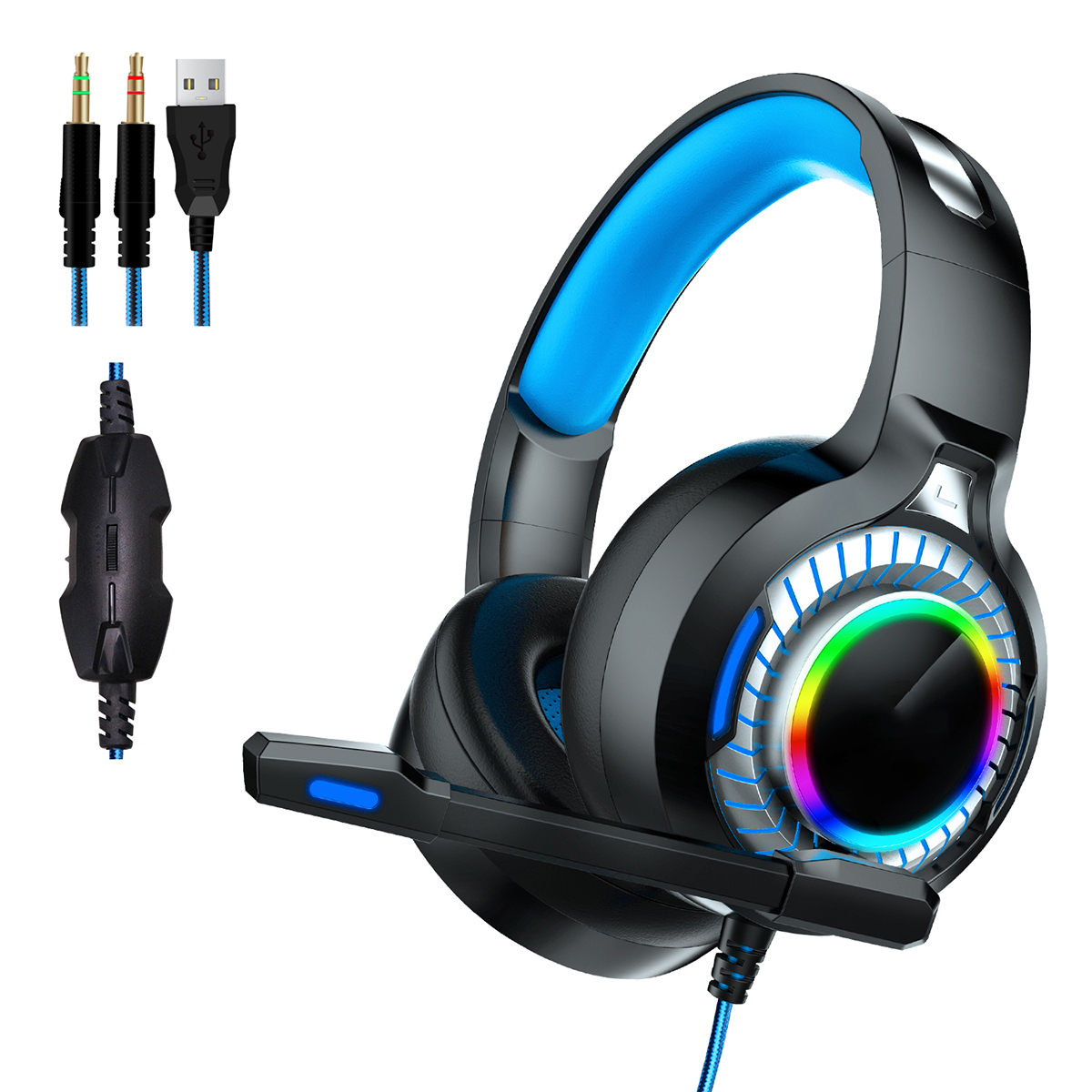

Gaming Headphone LED Light 7.1 USB Headset With Noise Isolation Mic for PS4 XBOX Laptop