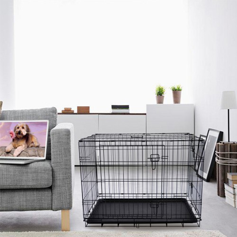 

2019 Hot Selling Wholesale Cheap Metal Iron Welding Wire Mesh Metal Pet Dog Door Kennels Cage For Sale 36'' Dog Crate
