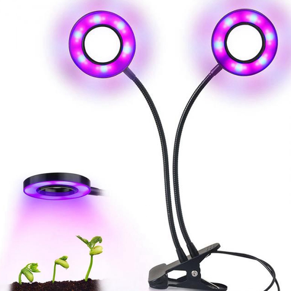

18W 36 LED Двойной голова растет светлый клип на регулируемый для парниковых комнатных растений Овощи Цветы