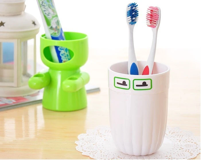 Cartoon Sleepwalking Doll Wash Set Toothbrush Rack Hooks Mouthwash Cup Set Holder Bathroom Set Accessories