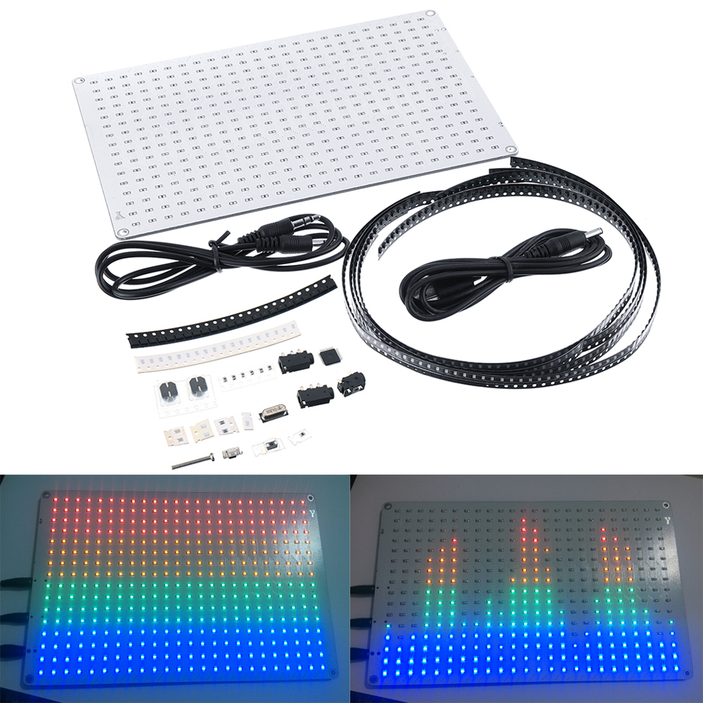 

24x16 384 LED Dot Matrix TTF Audio Spectrum Flashing According to Input Sound DIY Electronic Kit