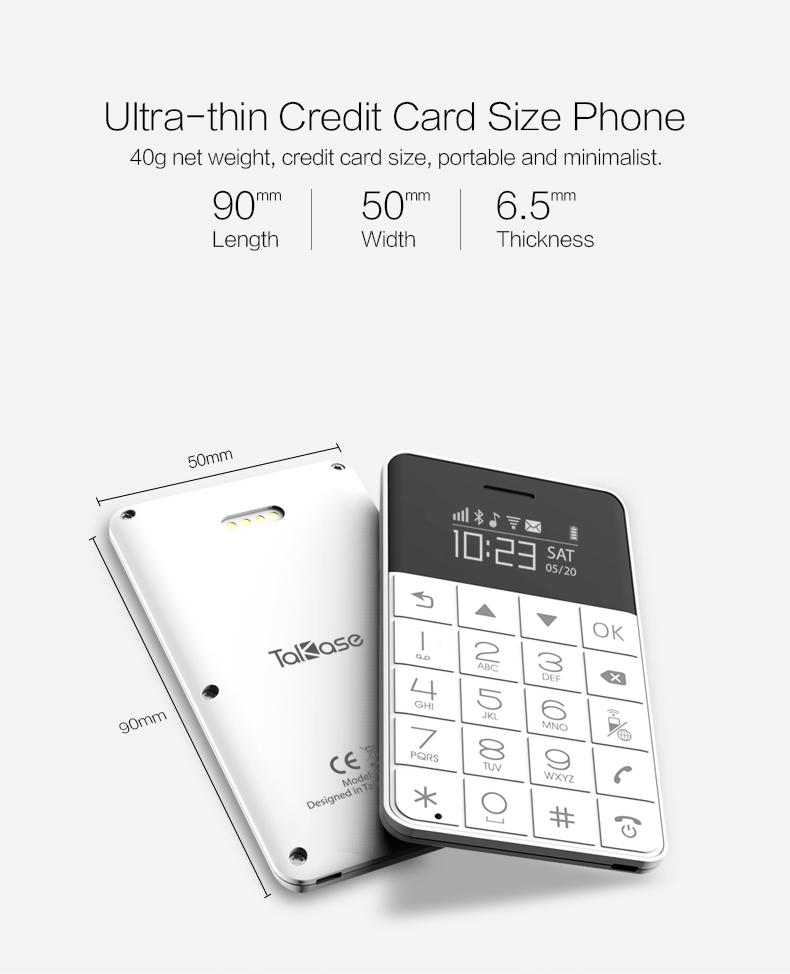 Talkase T3 550mAh 3G Network WIFI Hotspot Sharing Android 4.4  Magnetic Charging Mini Card Phone