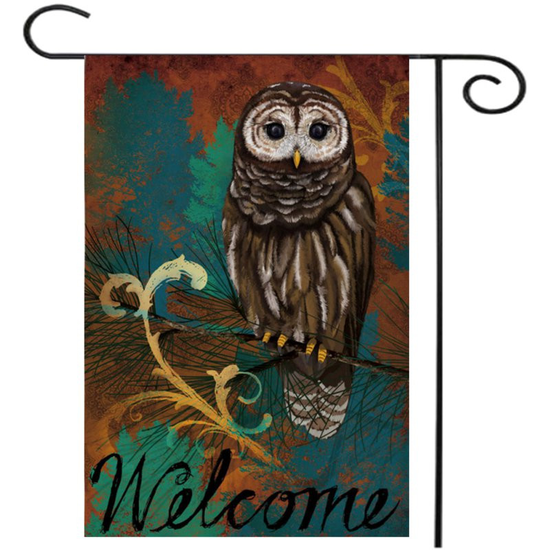 

28"x40" 12.5"x18" Owl Autumn Welcome Fall House Garden Flag Yard Banner Decorations