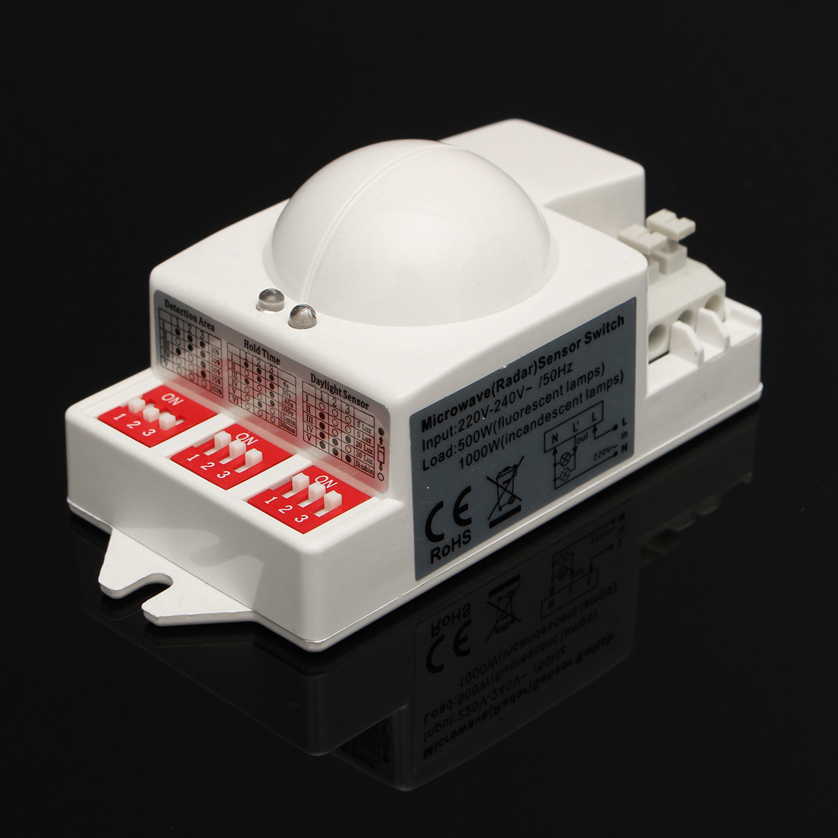 T-9800 5.8GHz 220V/240V Microwave Motion Detector Radar Sensor Switch 5.8GHz For LED Light