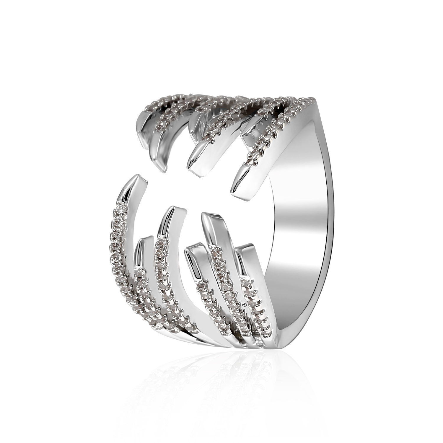 

Trendy Platinum Plated Rhinestones Women Gift Ring