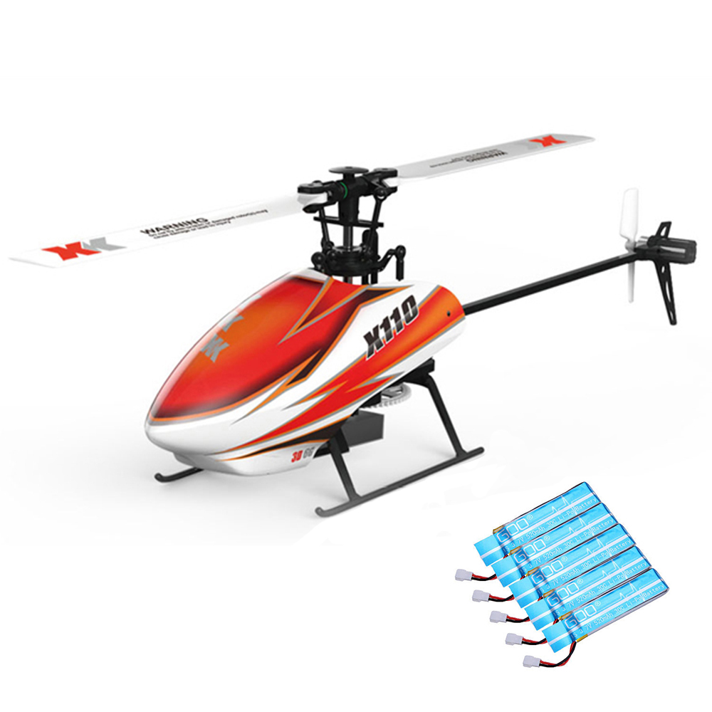 

XK K110 Blast 6CH Brushless 3D6G System RC Helicopter BNF with 5PCS 520mAh Upgraded Battery