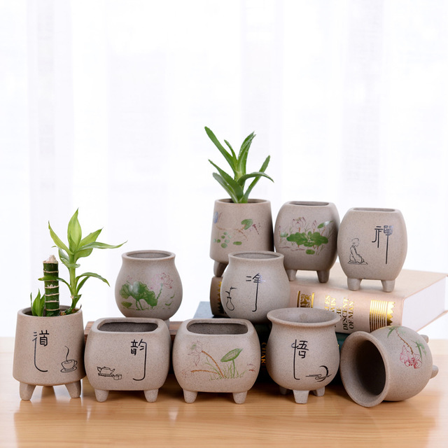 

Zisha Ceramic Fleshy Flower Pot Planted Stoneware Green Plant Ceramics Simple Personality Creative Mini Small And Medium Flower Pot