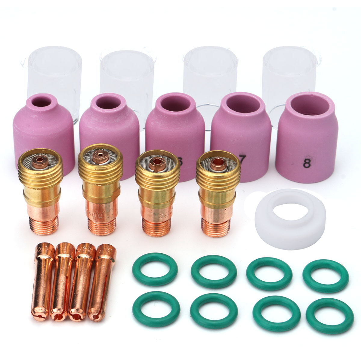 

26Pcs TIG Welding Torch Stubby Gas Lens #10 Pyrex Cup Kit for Tig WP-17/18/26 Torch