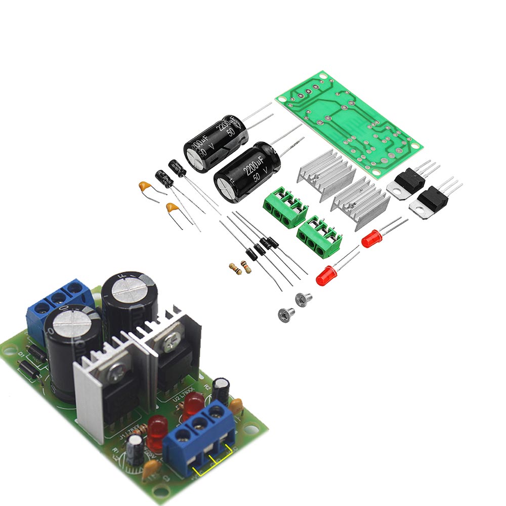 

3pcs DIY LM7812+LM7912 Dual Voltage Regulator Rectifier Bridge Power Supply Module ±12V Kit